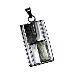 Inox Men's Polished Stainless Steel Pendant with Epoxy Accents